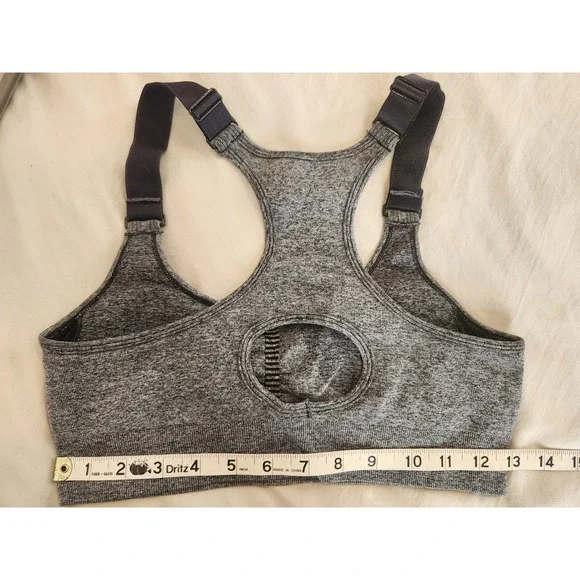 FLAG NOR FAIL Seamless Racerback Sports Bra Gray Women's Size Small Athletic - Picture 3 of 3